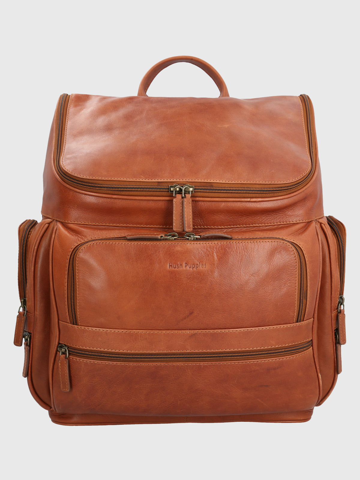 Mochila Para Hombre Cuero Om Matthew Back Café Hush Puppies