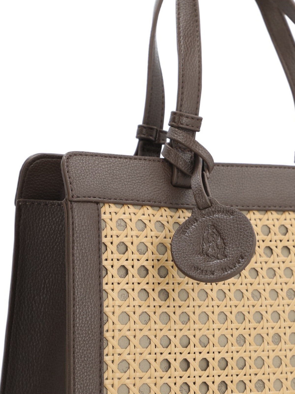 V26Of Rattan Tote Marron Sintético