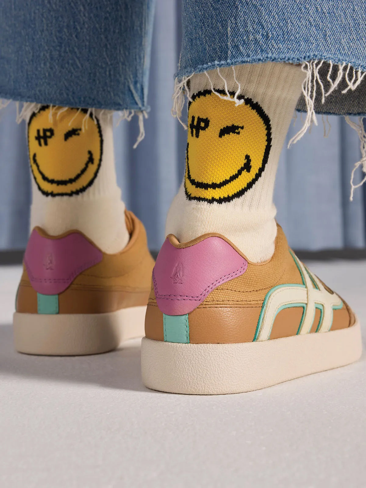 Calcetin Para Mujer Algodón Hp X Smiley World Crema Hush Puppies