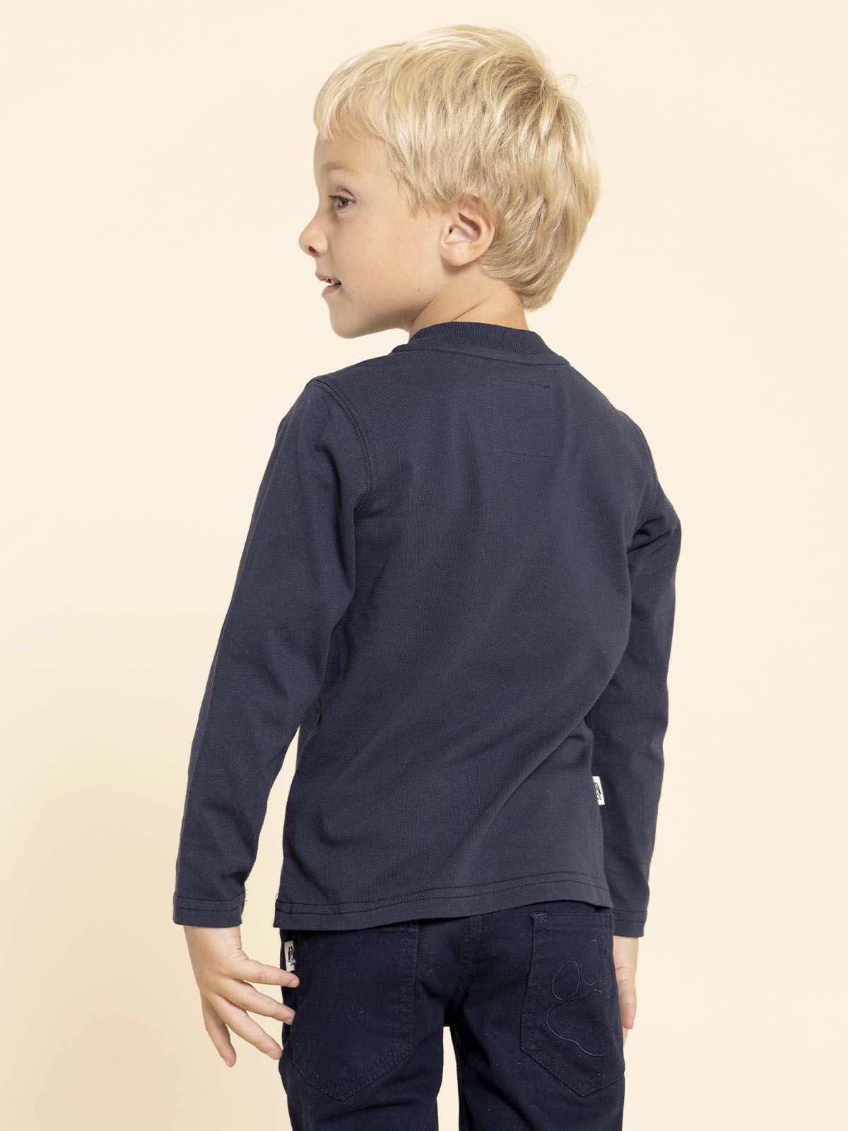 Polo Manga Larga Para Niño Algodón Reciclado Imagine Azul Hush Puppies Kids