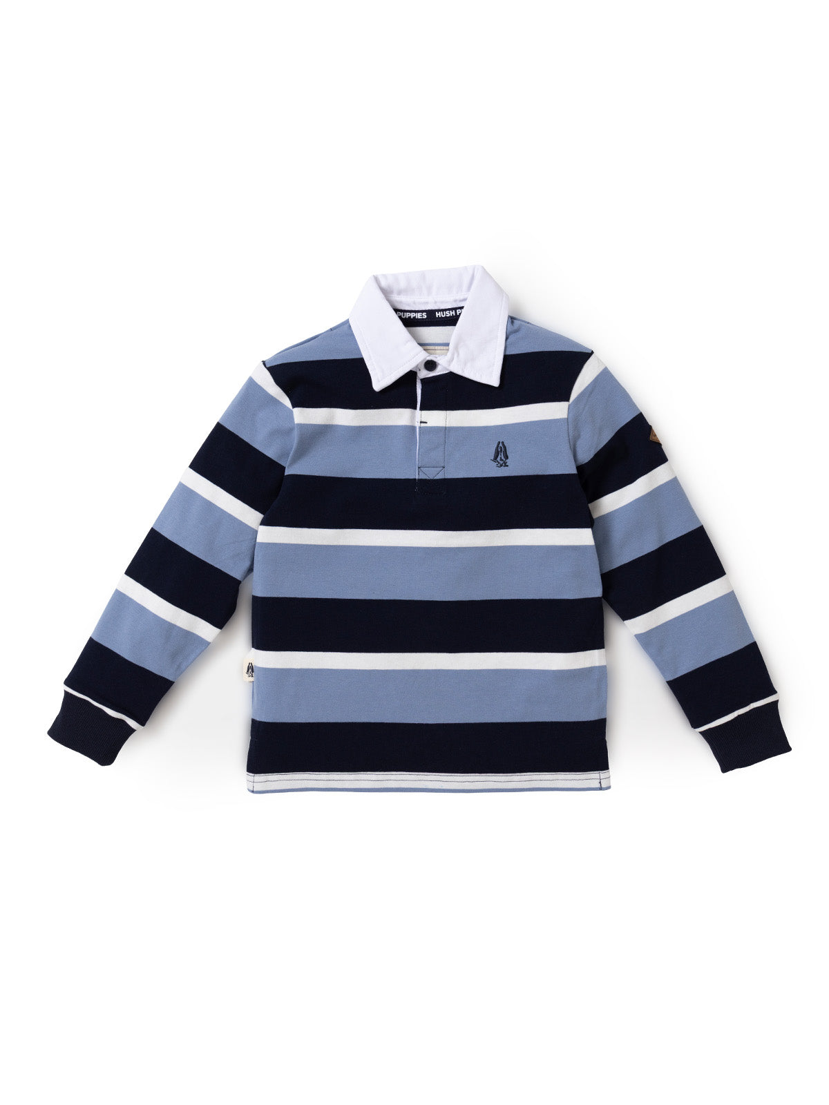 Polo Manga Larga Para Niño Oscar Algodón Azul Hush Puppies Kids