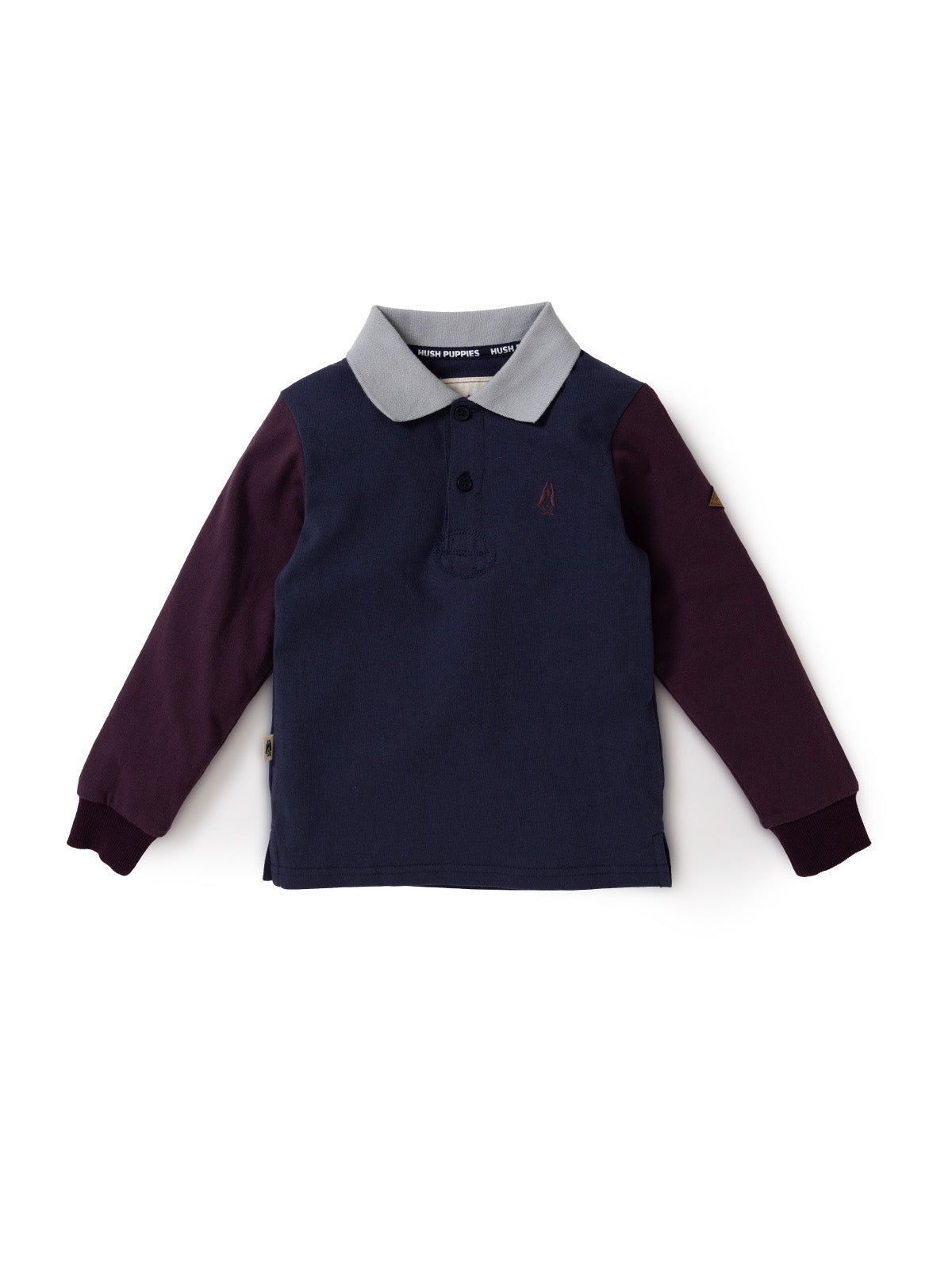 Polo Manga Larga Para Niño North Algodón Azul Hush Puppies Kids