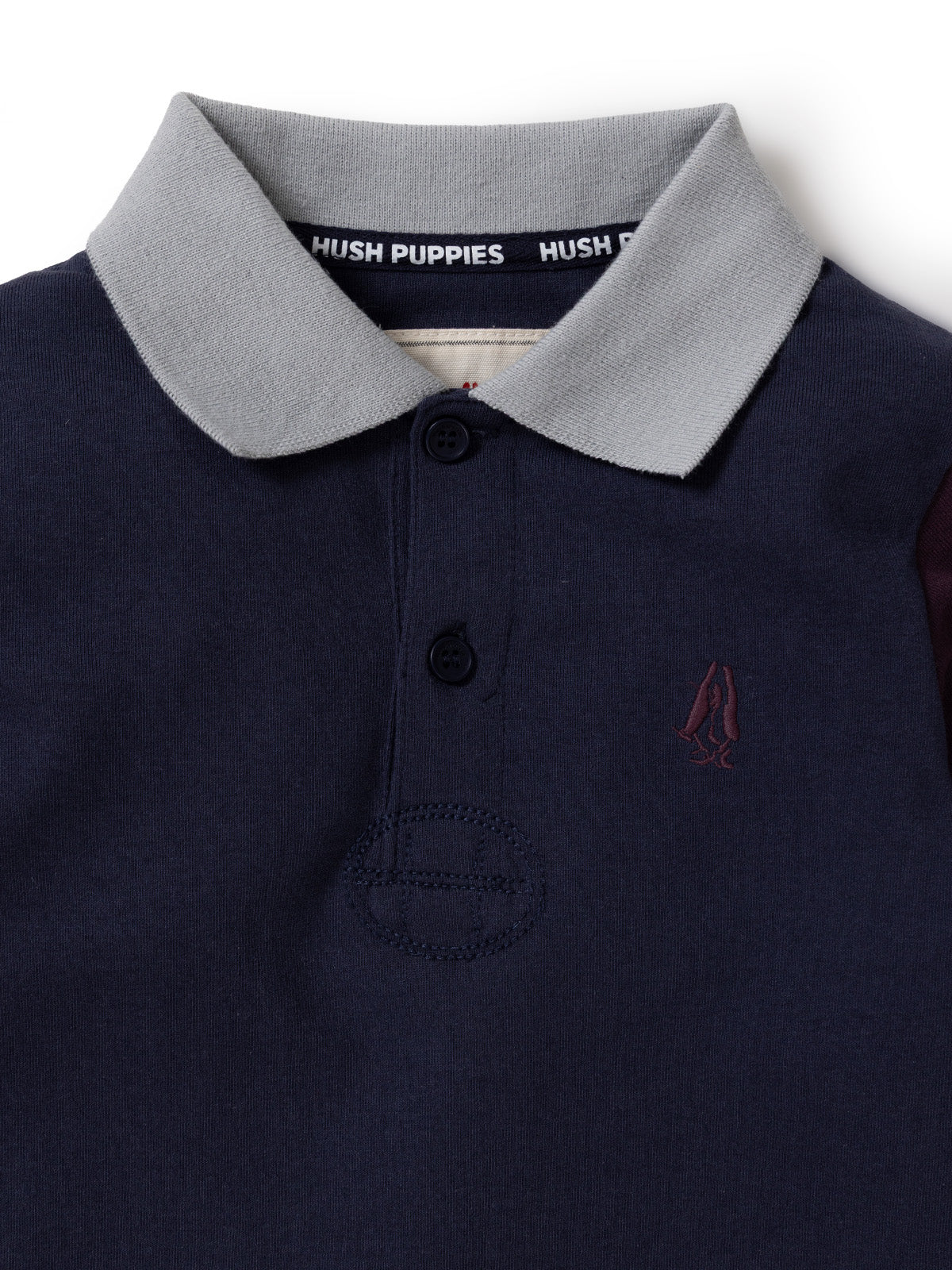 Polo Manga Larga Para Niño North Algodón Azul Hush Puppies Kids