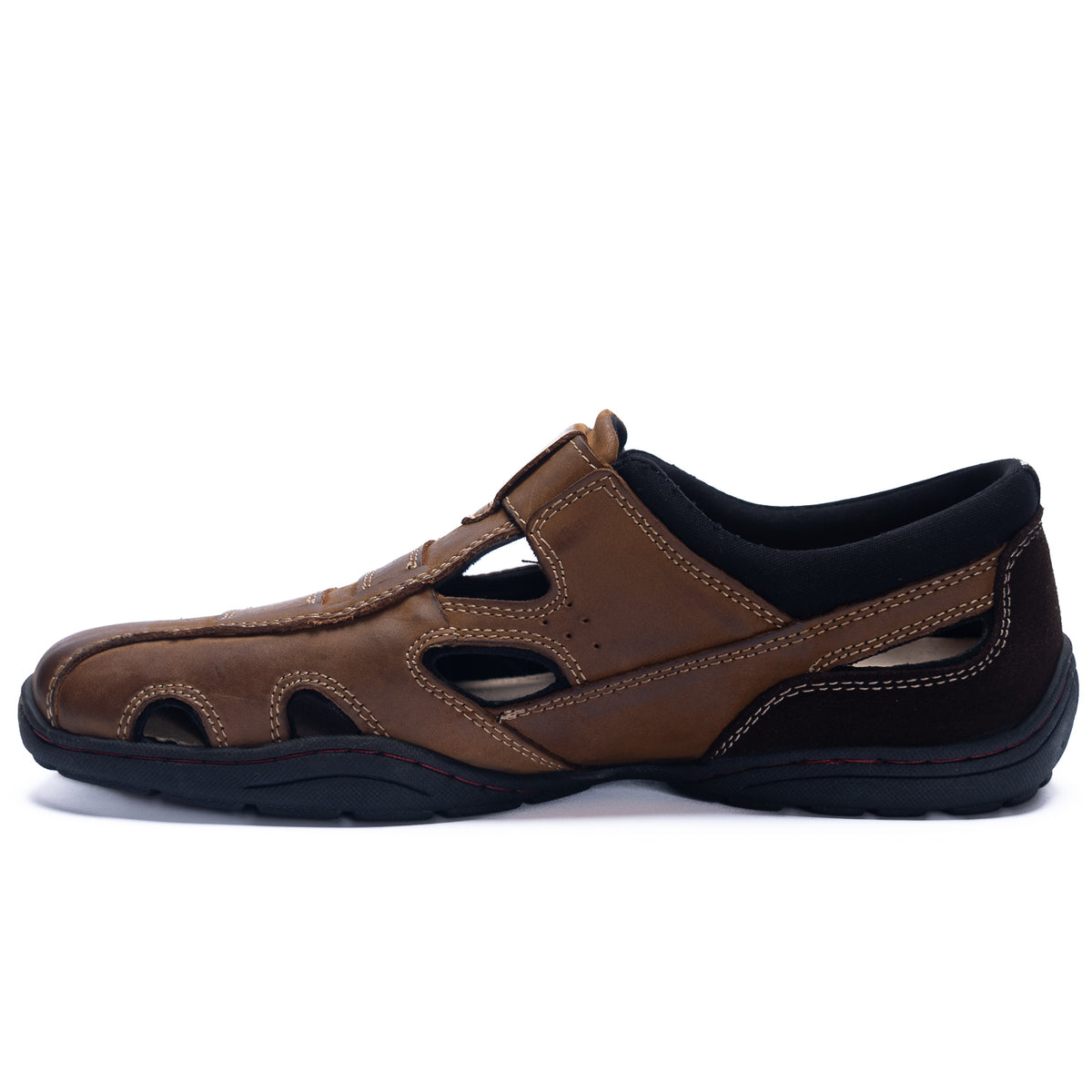 Sandalia Para Hombre Cuero Relax Marrón Hush Puppies