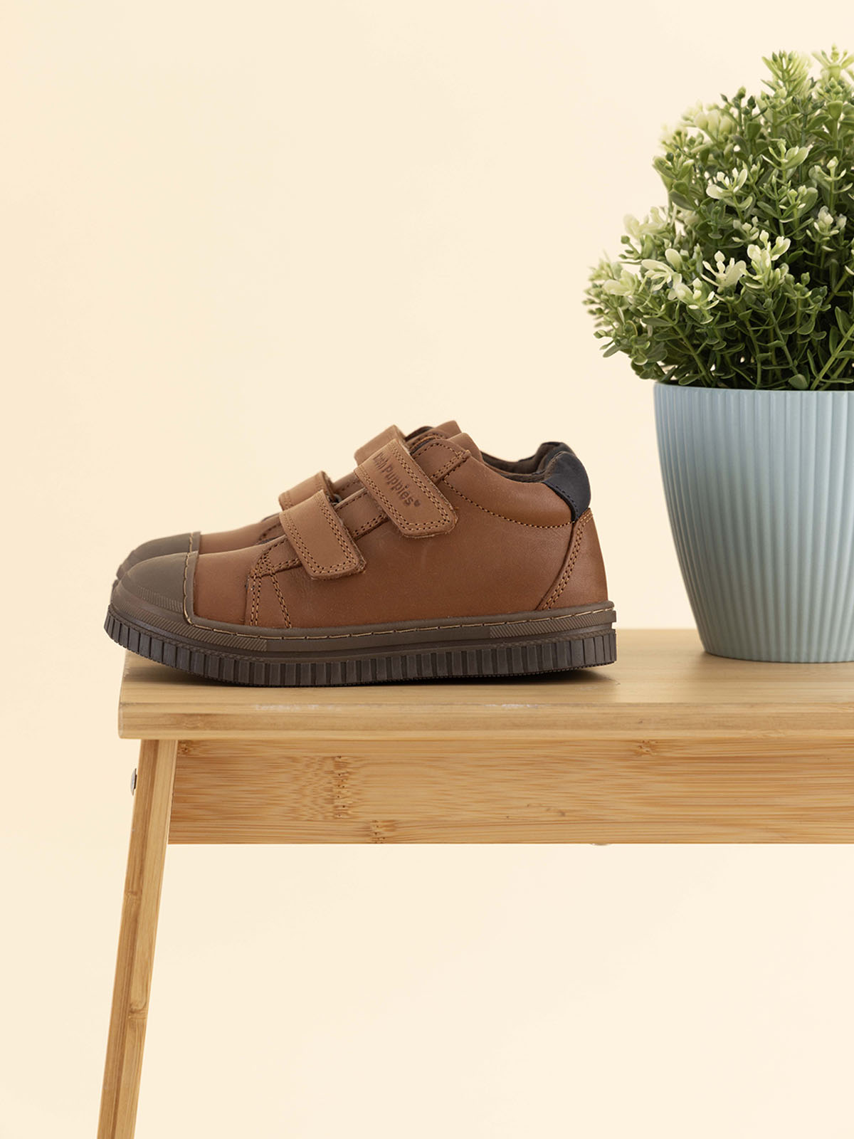 Zapatilla Para Niño Cuero Waco Vl Marrón Hush Puppies